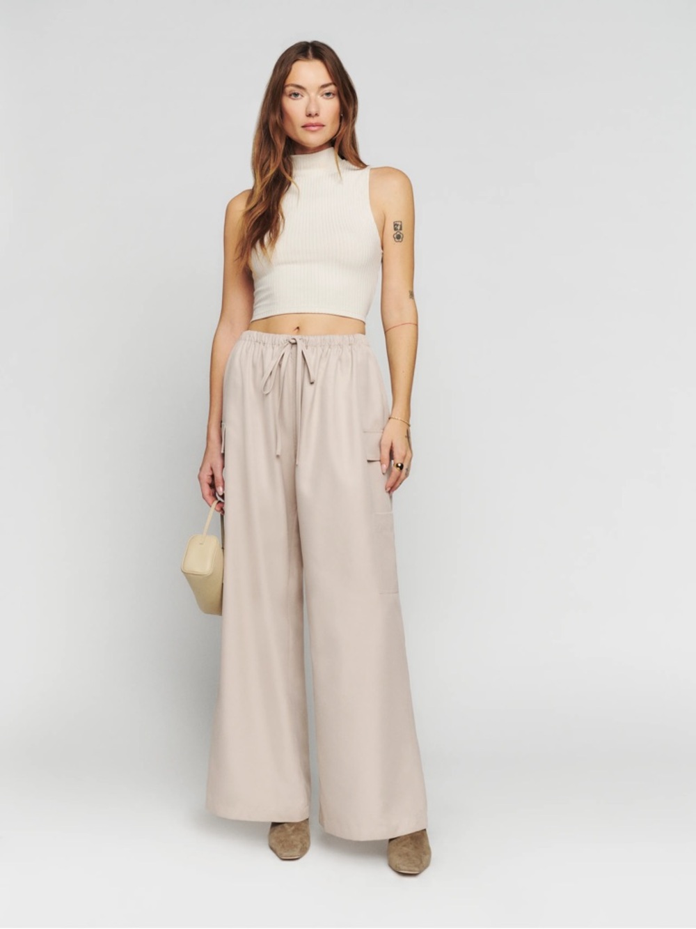 Reformation Ethan Pant in Taupe